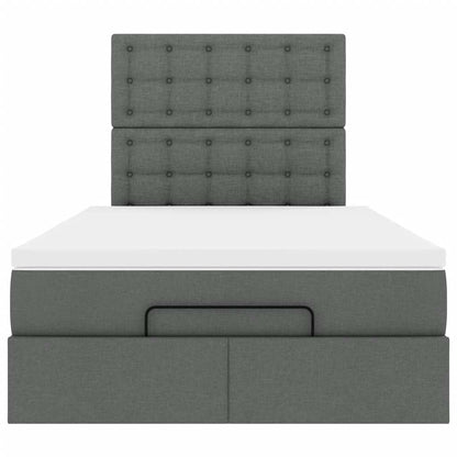 vidaXL Lit ottoman avec matelas gris foncé 120x200 cm tissu