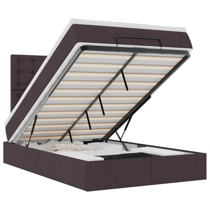 Ottoman-Bett mit Matratze Dunkelbraun 120x200 cm Stoff
