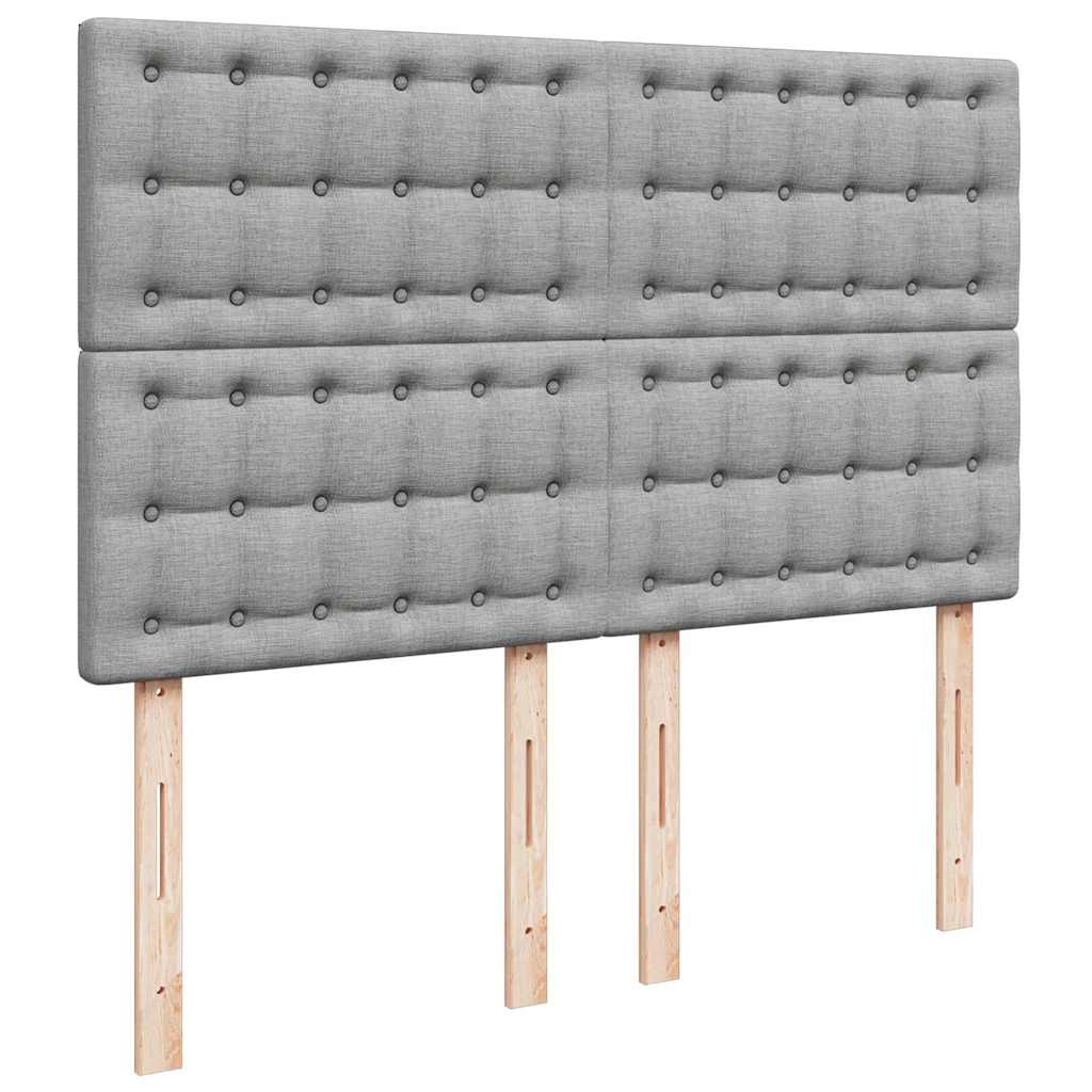 vidaXL Ottoman-Bett mit Matratze Hellgrau 140x190 cm Stoff