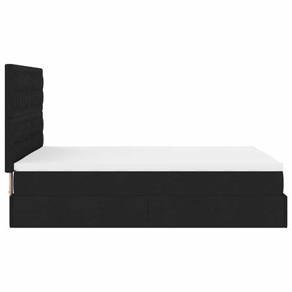 vidaXL Lit ottoman avec matelas Noir 140x200 cm Tissu