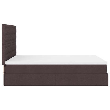 vidaXL Lit ottoman avec matelas Marron foncé 140x200 cm Tissu