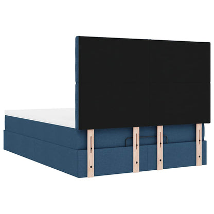 vidaXL Ottoman-Bett mit Matratze Blau 140x200 cm Stoff