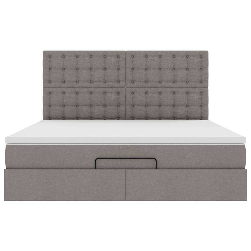 vidaXL Ottoman-Bett mit Matratze Taupe 160x200 cm Stoff