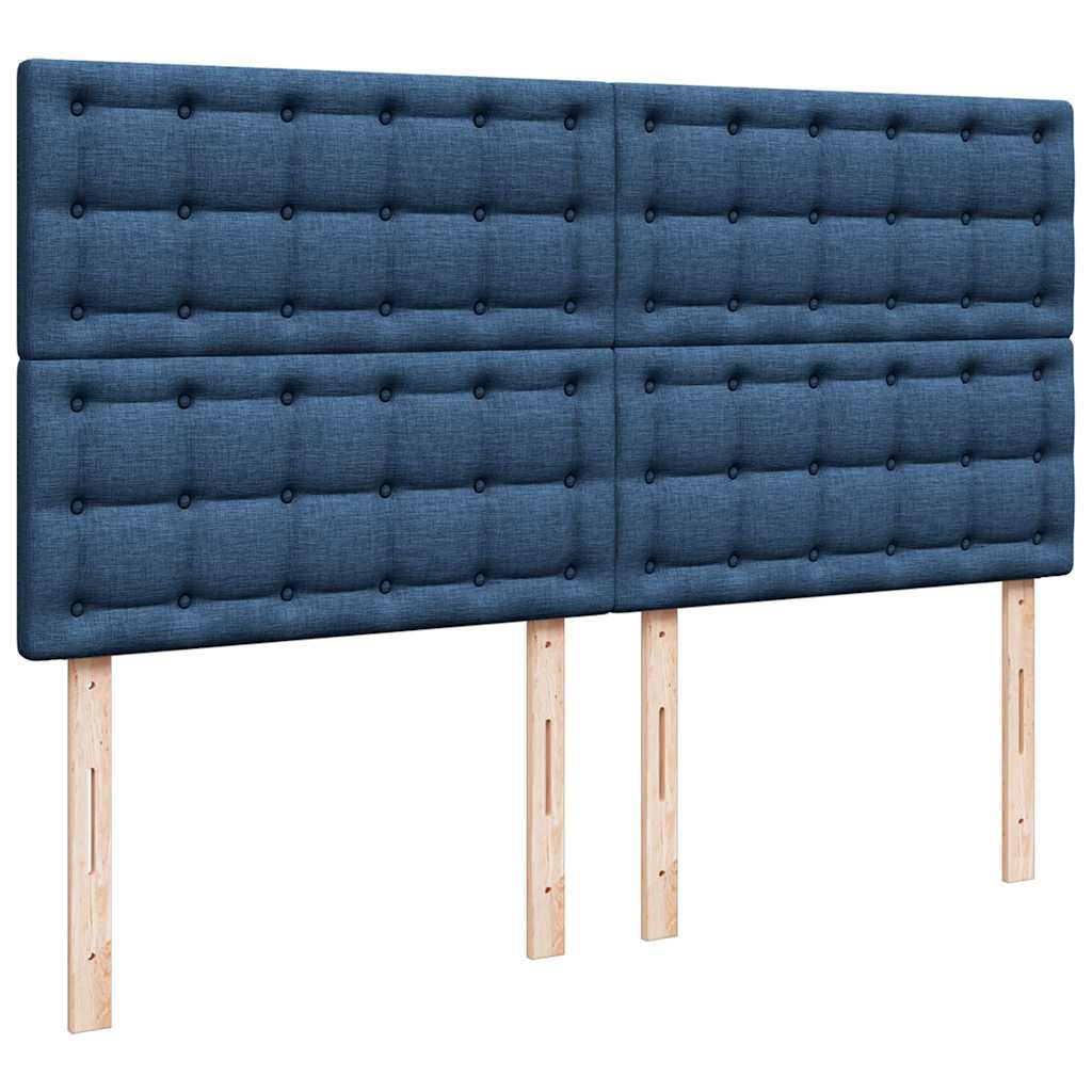 vidaXL Lit coffre ottoman avec matelas Bleu 180x200 cm Tissu