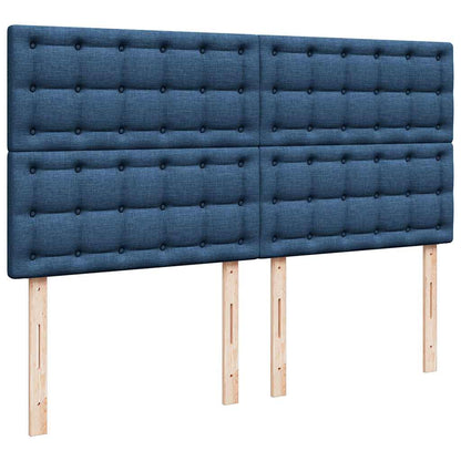 vidaXL Lit coffre ottoman avec matelas Bleu 180x200 cm Tissu