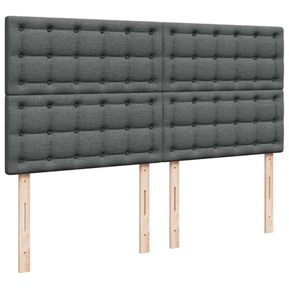 vidaXL Ottoman-Bett mit Matratzen Dunkelgrau 200x200 cm Stoff