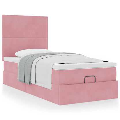 vidaXL Lit ottoman avec matelas Rose 80x200 cm Velours