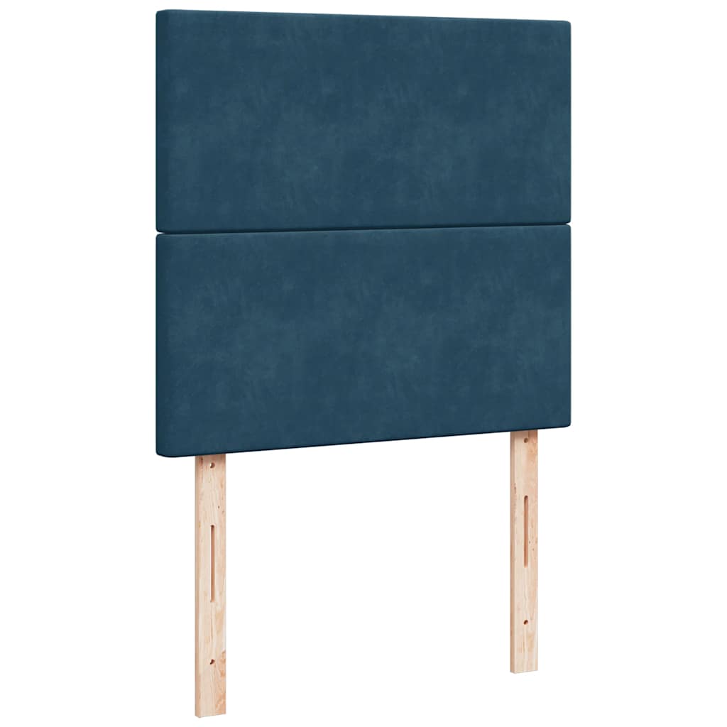 vidaXL Ottoman-Bett mit Matratzen Dunkelblau 90x190 cm Samt
