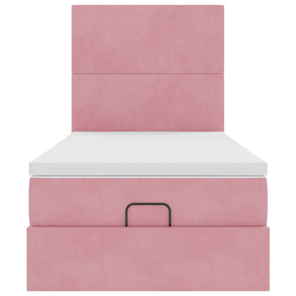 vidaXL Ottoman-Bett mit Matratzen Rosa 90x190 cm Samt