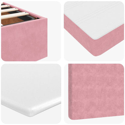 vidaXL Ottoman-Bett mit Matratzen Rosa 100x200 cm Samt