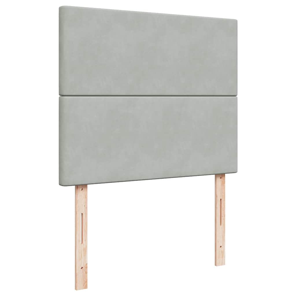 vidaXL Ottoman-Bett mit Matratzen Hellgrau 120x190 cm Samt