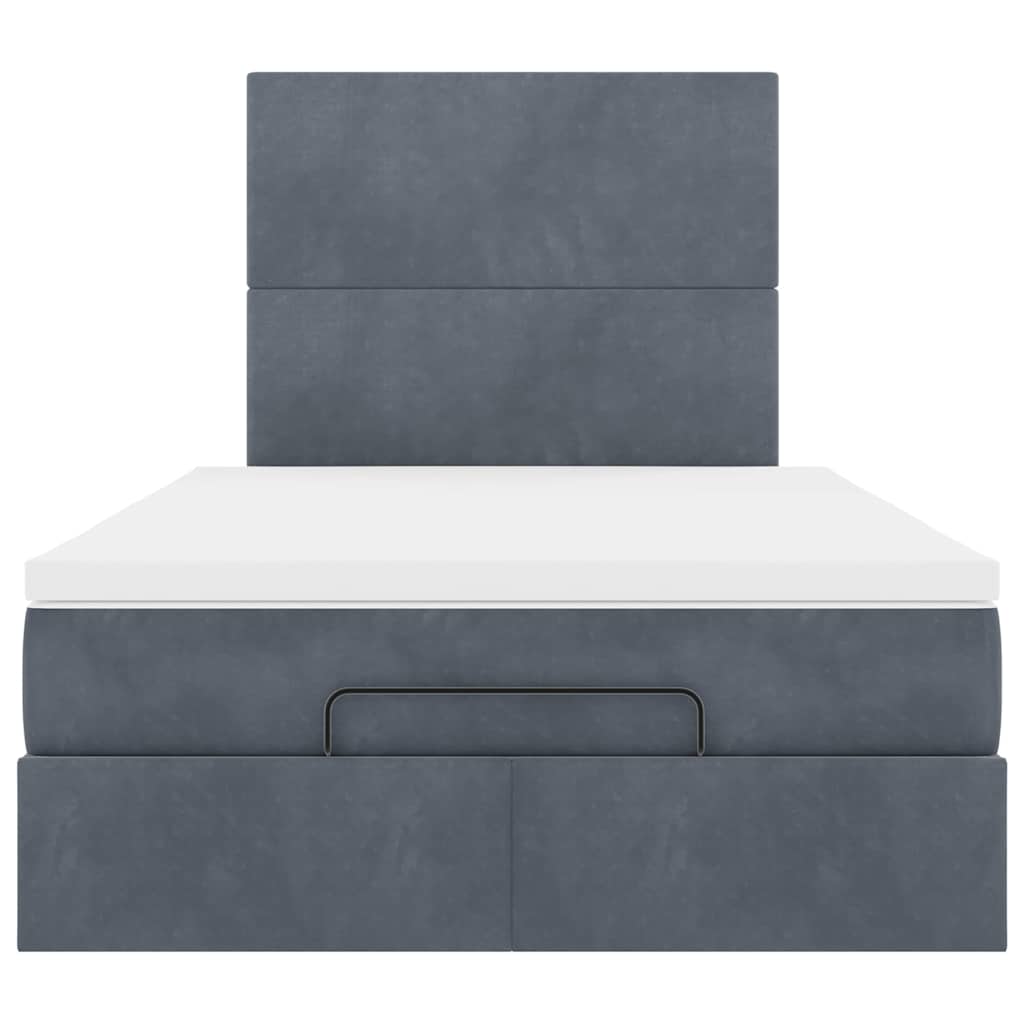 vidaXL Ottoman-Bett mit Matratzen Dunkelgrau 120x190 cm Samt