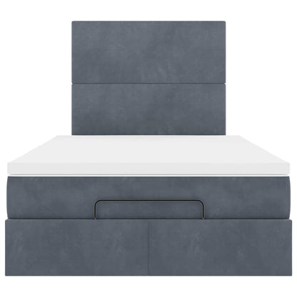 vidaXL Ottoman-Bett mit Matratzen Dunkelgrau 120x190 cm Samt