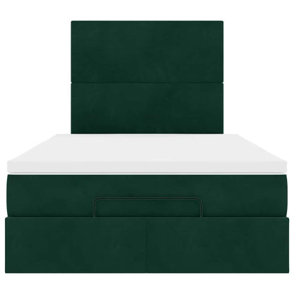 vidaXL Ottoman-Bett mit Matratzen Dunkelgrün 120x190 cm Samt