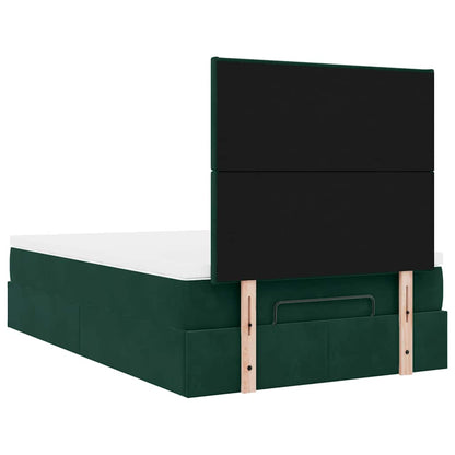 vidaXL Ottoman-Bett mit Matratzen Dunkelgrün 120x190 cm Samt