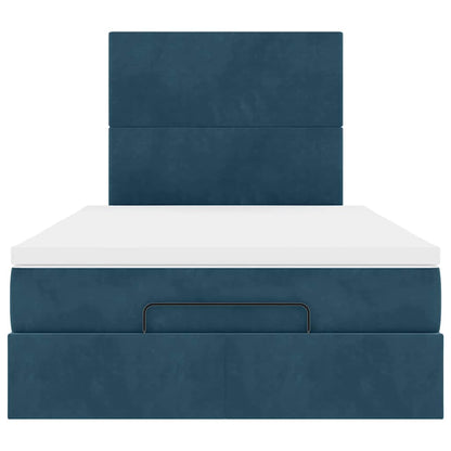 Ottoman-Bett mit Matratzen Dunkelblau 120x190 cm Samt