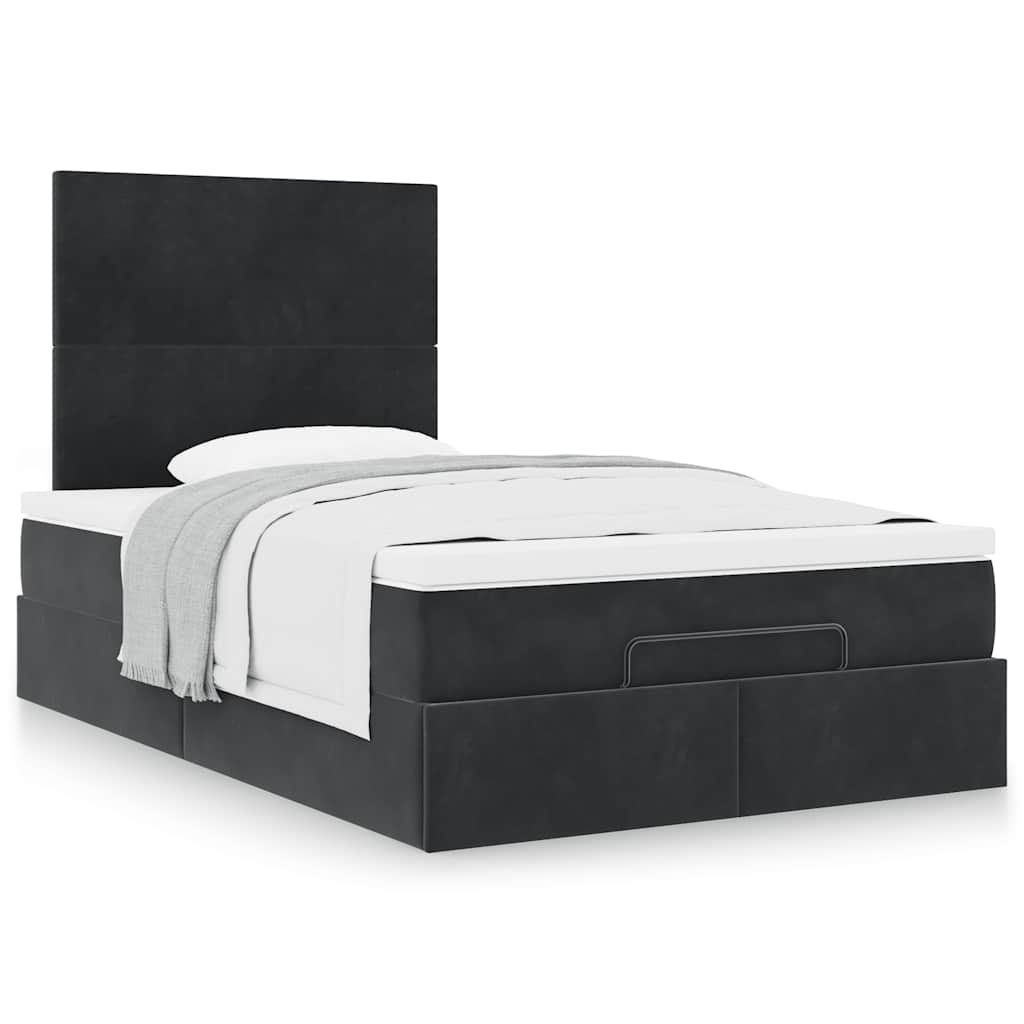 vidaXL Ottoman-Bett mit Matratzen Schwarz 120x200 cm Samt