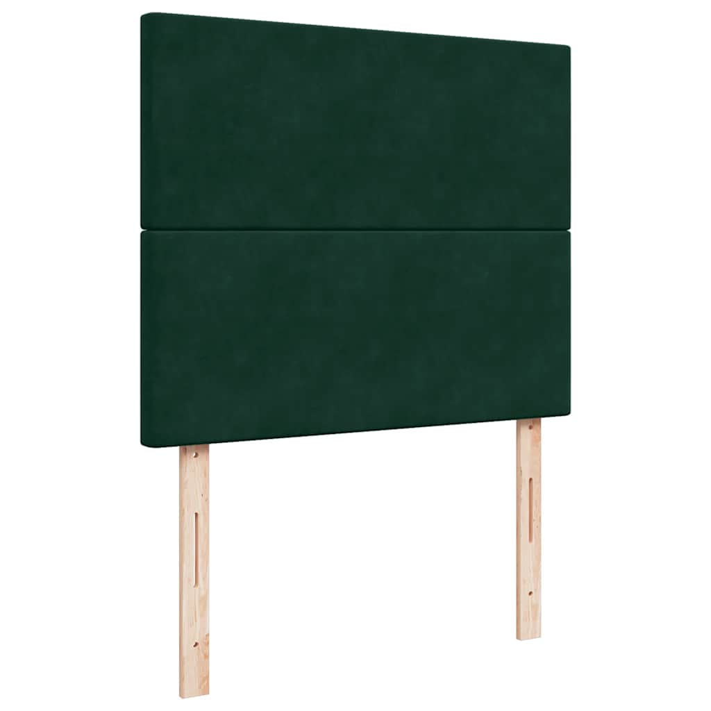 vidaXL Ottoman-Bett mit Matratzen Dunkelgrün 120x200 cm Samt