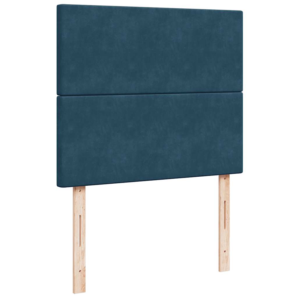 vidaXL Ottoman-Bett mit Matratzen Dunkelblau 120x200 cm Samt