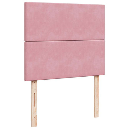 vidaXL Ottoman-Bett mit Matratzen Rosa 120x200 cm Samt