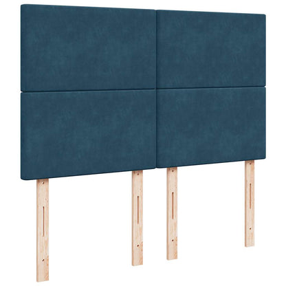 vidaXL Ottoman-Bett mit Matratzen Dunkelblau 140x190 cm Samt
