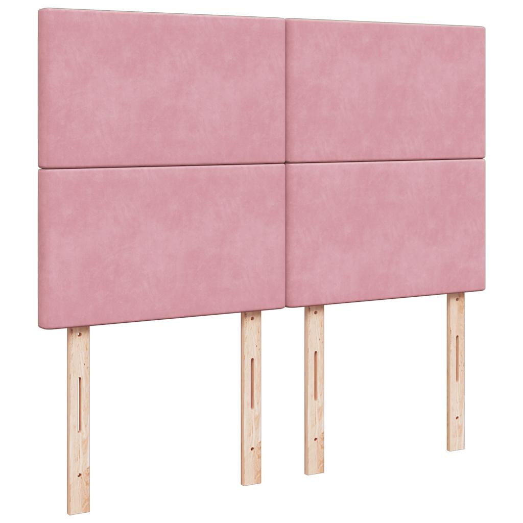 vidaXL Lit Ottomane avec matelas Rose 140x190 cm Velours