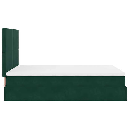 vidaXL Ottoman-Bett mit Matratzen Dunkelgrün 140x200 cm Samt
