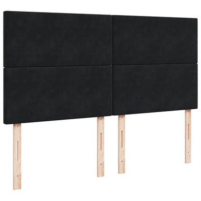 vidaXL Ottoman-Bett mit Matratzen Schwarz 160x200 cm Samt