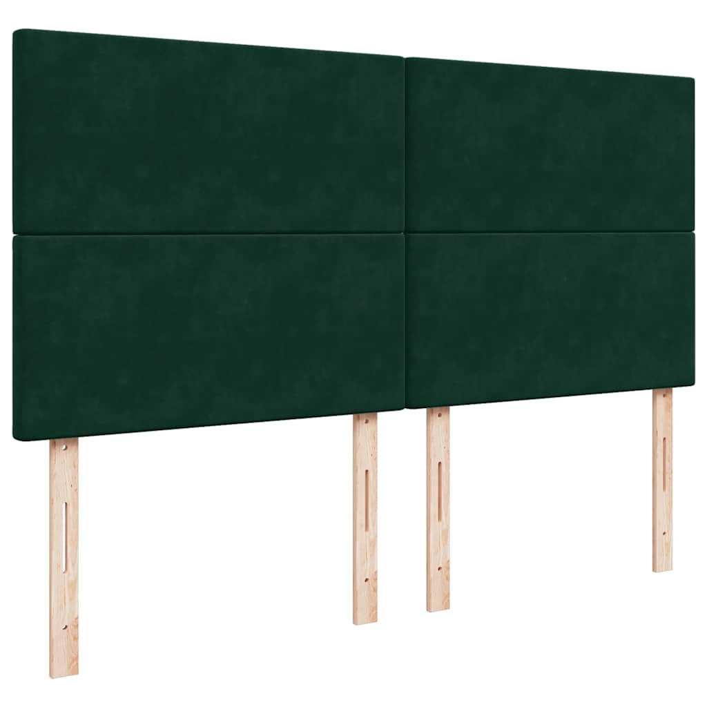 vidaXL Ottoman-Bett mit Matratzen Dunkelgrün 160x200 cm Samt