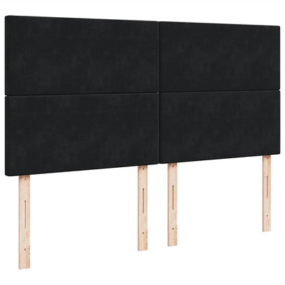 vidaXL Ottoman-Bett mit Matratzen Schwarz 180x200 cm Samt