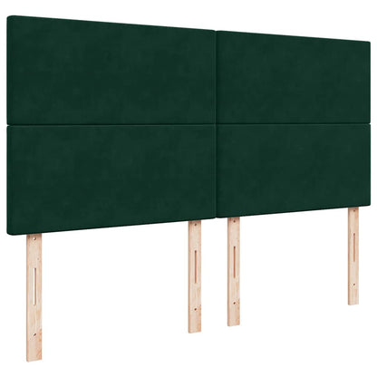 vidaXL Ottoman-Bett mit Matratzen Dunkelgrün 180x200 cm Samt