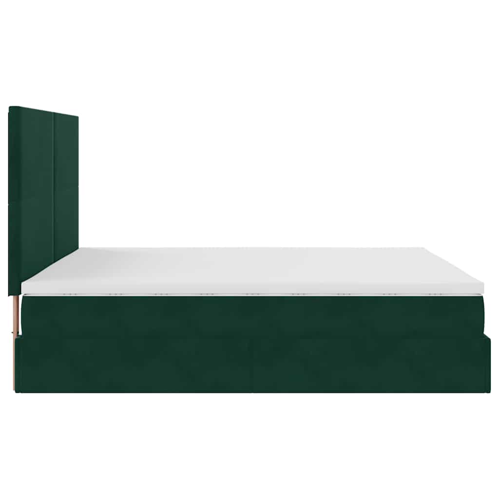 vidaXL Ottoman-Bett mit Matratzen Dunkelgrün 180x200 cm Samt