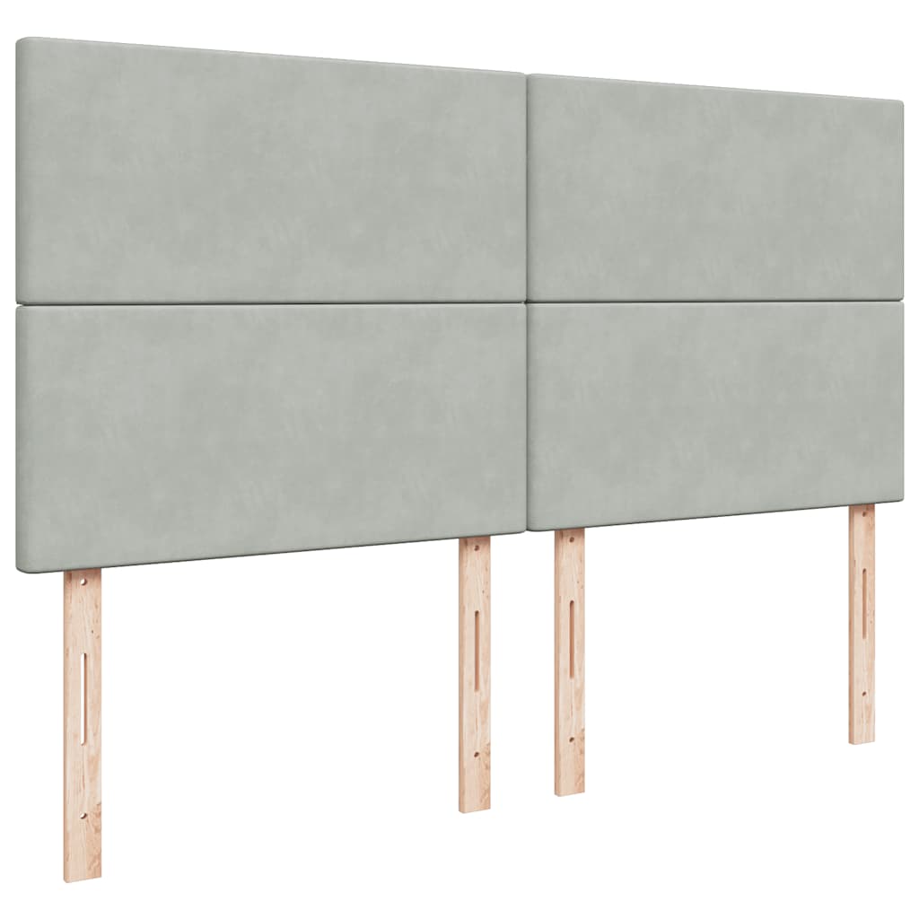 vidaXL Lit ottoman avec matelas gris clair 200x200 cm Velours