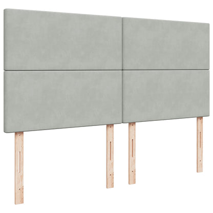 vidaXL Lit ottoman avec matelas gris clair 200x200 cm Velours