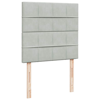 vidaXL Lit ottoman avec matelas Gris clair 80x200 cm Velours