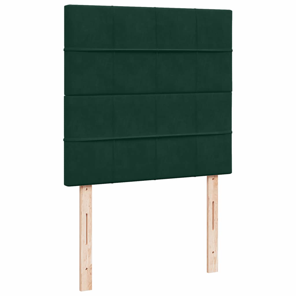 vidaXL Ottoman-Bett mit Matratzen Dunkelgrün 90x200 cm Samt