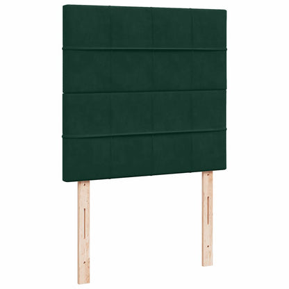 vidaXL Ottoman-Bett mit Matratzen Dunkelgrün 90x200 cm Samt