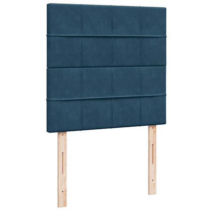vidaXL Ottoman-Bett mit Matratzen Dunkelblau 90x200 cm Samt