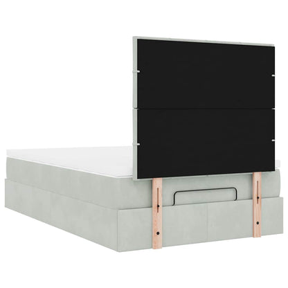 vidaXL Ottoman-Bett mit Matratzen Hellgrau 120x190 cm Samt