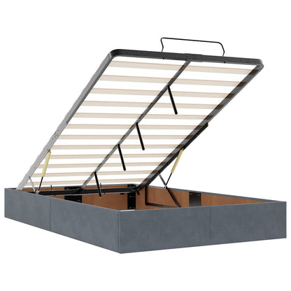 Ottoman-Bett mit Matratzen Dunkelgrau 120x190 cm Samt