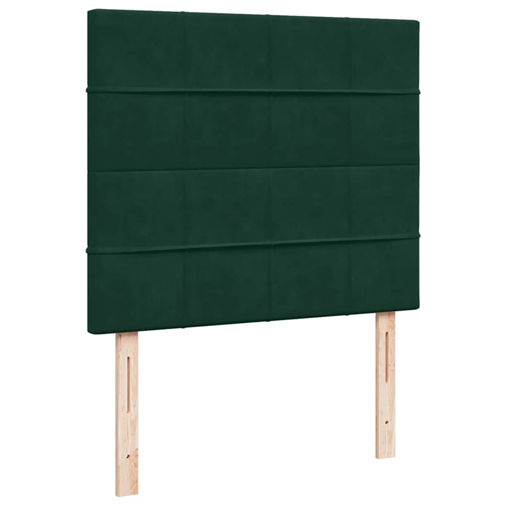 vidaXL Ottoman-Bett mit Matratzen Dunkelgrün 120x190 cm Samt
