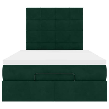 vidaXL Ottoman-Bett mit Matratzen Dunkelgrün 120x190 cm Samt