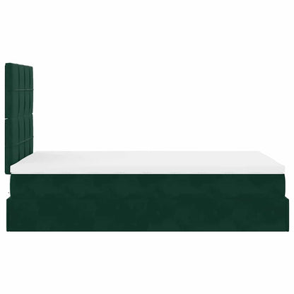 vidaXL Ottoman-Bett mit Matratzen Dunkelgrün 120x190 cm Samt