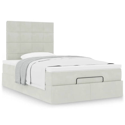 vidaXL Lit ottoman avec matelas Gris clair 120x200 cm Velours