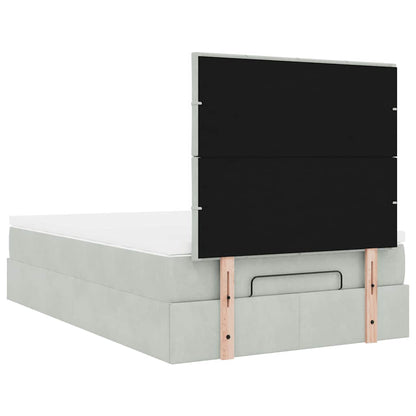 vidaXL Lit ottoman avec matelas Gris clair 120x200 cm Velours