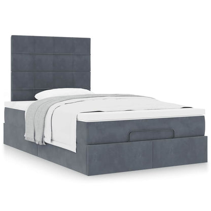 vidaXL Ottoman-Bett mit Matratzen Dunkelgrau 120x200 cm Samt