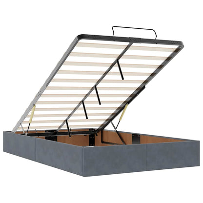 Ottoman-Bett mit Matratzen Dunkelgrau 120x200 cm Samt