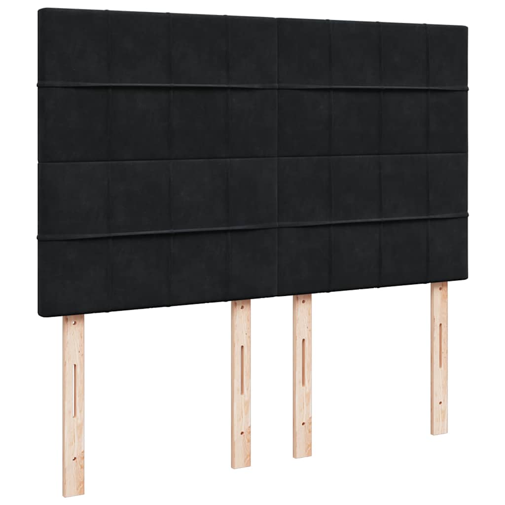 vidaXL Ottoman-Bett mit Matratzen Schwarz 140x190 cm Samt