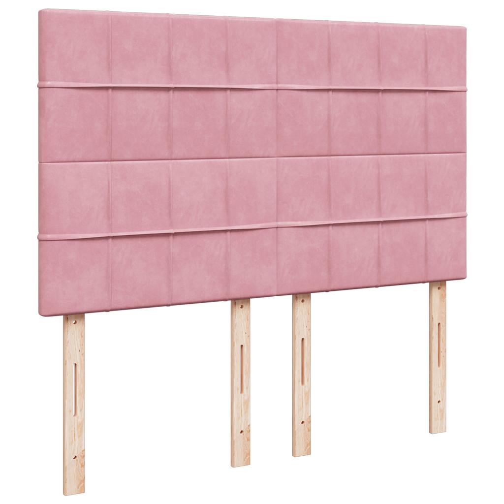 vidaXL Ottoman-Bett mit Matratzen Rosa 140x190 cm Samt