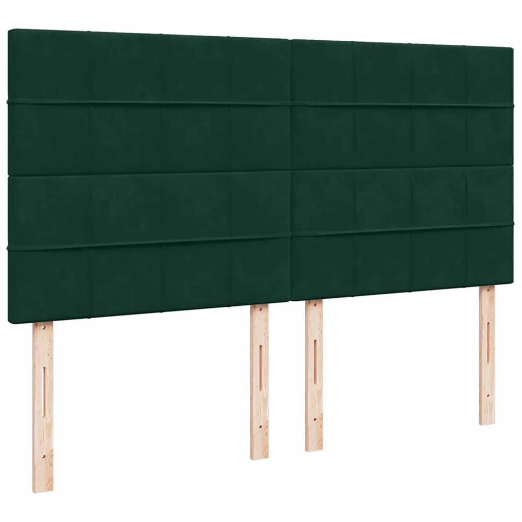 vidaXL Ottoman-Bett mit Matratzen Dunkelgrün 160x200 cm Samt